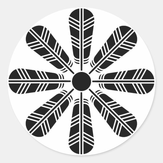 八鷹の羽の車輪 ラウンドシール (正面)