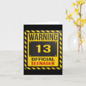 公おもしろい式10代の若者13年誕生日警告 カード (黄色い花)