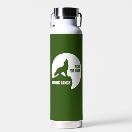 公の地のオオカミのために戦う ウォーターボトル (正面)