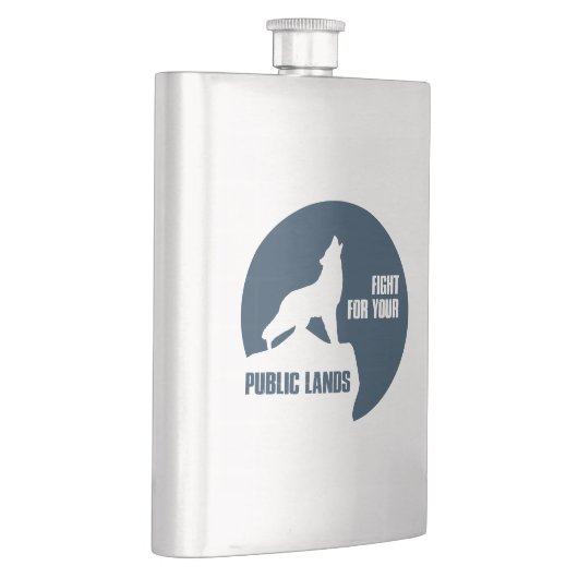 公の地のオオカミのために戦う フラスク (右)