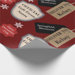 公パーソナライズされた式サンタ ラッピングペーパー