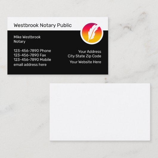 公モダン証公務表 名刺 (正面/裏面)