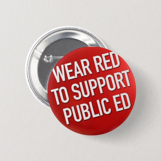 公共のエドを支える衣服の赤 缶バッジ (正面&裏面)