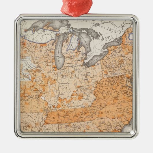 公共の負債、統計的な米国の石版 メタルオーナメント (正面)