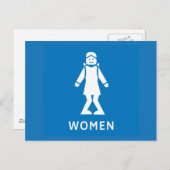 公共トイレの女性、サイン、カリフォルニア、米国 ポストカード (正面/裏面)