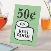公共トイレ用トイレ紙50セント 台座サイン (インサイチュ)