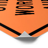 公共事業労働者の前方建築道路標識 ポスター (角)