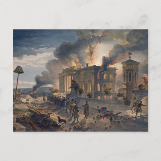 公共図書館と風の寺、プレート ポストカード (正面)