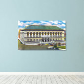 公共図書館の外観 キャンバスプリント (インサイチュ (ウッドフロア))