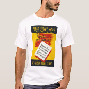 公共図書館シカゴ1940 WPA Tシャツ