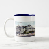 公共図書館、ニューヨークシティの1915年のヴィンテージ ツートーンマグカップ (左)