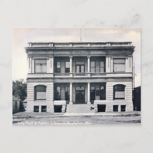 公共図書館、Appleton、ウィスコンシンのc1905ヴィンテージ ポストカード (正面)