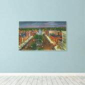 公共広場の東ビュー、タウンクロック キャンバスプリント (インサイチュ (ウッドフロア))