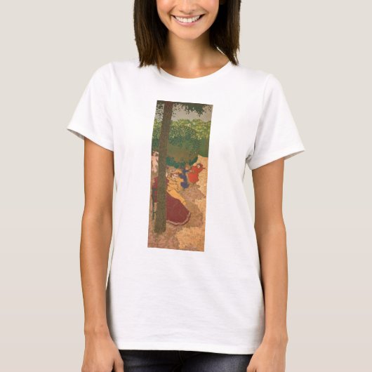 公共庭: 若い女の子の遊ぶこと Tシャツ (正面)