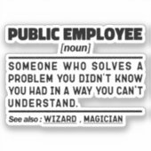 公務員の名詞民事サービスパパユーモア シール (正面)