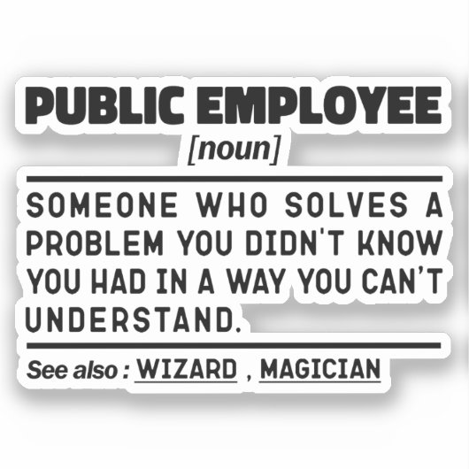 公務員の名詞民事サービスパパユーモア シール (正面)