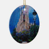 公園およびランタンが付いているバルセロナSagrada Familia セラミックオーナメント (右)