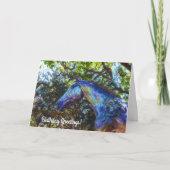 公園かわいらしの馬の誕生日プンカード カード (正面)