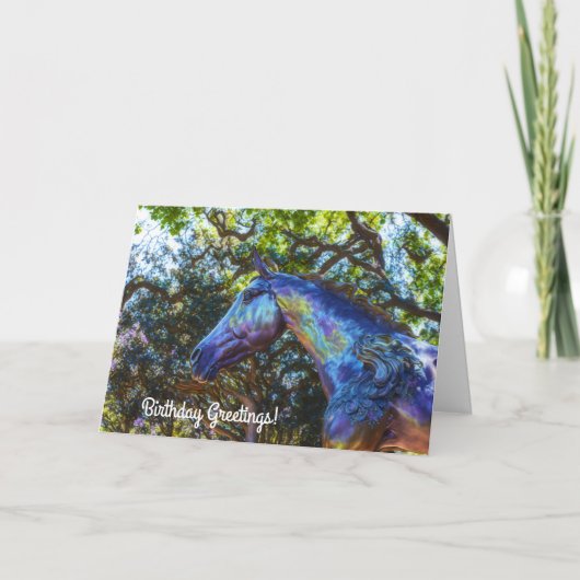公園かわいらしの馬の誕生日プンカード カード (正面)