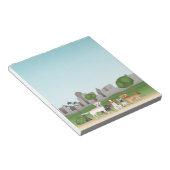 公園でのかわいい漫画の犬のイラスト ノートパッド (アングル)