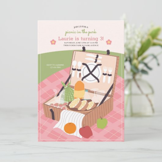 公園でのピクニックのお誘い 招待状 (スタンド正面)
