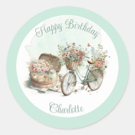 公園でのピクニックフローラ大人の誕生日パーティー ラウンドシール