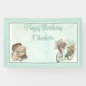 公園でのピクニックフローラ大人の誕生日パーティー 横断幕 (横)