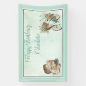 公園でのピクニックフローラ大人の誕生日パーティー 横断幕 (縦)