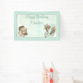 公園でのピクニックフローラ大人の誕生日パーティー 横断幕 (インサイチュ)