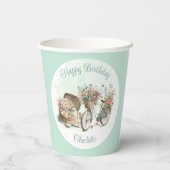 公園でのピクニックフローラ大人の誕生日パーティー 紙コップ (裏面)