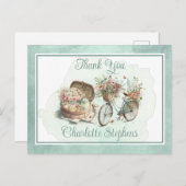 公園でのピクニックフローラ大人誕生日ありがとう ポストカード (正面/裏面)