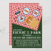公園でのピクニック 招待状 (正面/裏面)