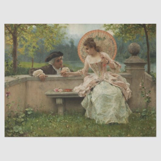 公園でのロマンチックな会話 薄葉紙 (正面)