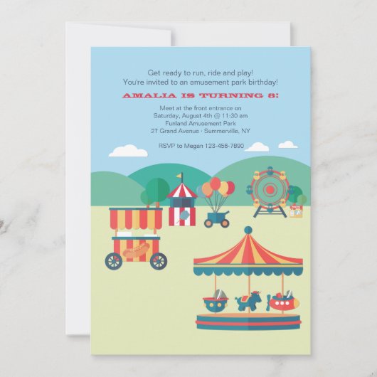 公園での一日 招待状 (正面)