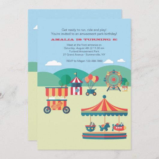 公園での一日 招待状 (正面/裏面)