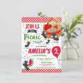 公園での夏のピクニック誕生日パーティー 招待状 (スタンド正面)