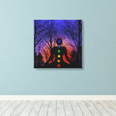 公園での瞑想 | Yoga, Trees and Sunset キャンバスプリント (インサイチュ (ウッドフロア))