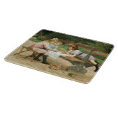 公園でアフタヌーンティーを楽しむ子供たち カッティングボード (角)