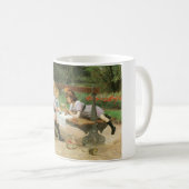 公園でアフタヌーンティーを楽しむ子供たち コーヒーマグカップ (正面右)