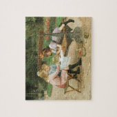 公園でアフタヌーンティーを楽しむ子供たち ジグソーパズル (縦)