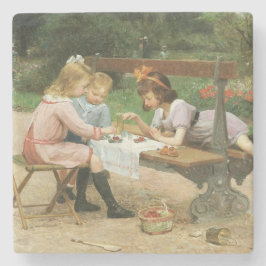公園でアフタヌーンティーを楽しむ子供たち ストーンコースター