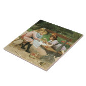 公園でアフタヌーンティーを楽しむ子供たち タイル (側面)