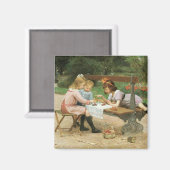 公園でアフタヌーンティーを楽しむ子供たち マグネット (正面/裏面)