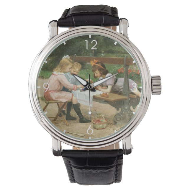 公園でアフタヌーンティーを楽しむ子供たち 腕時計 (正面)