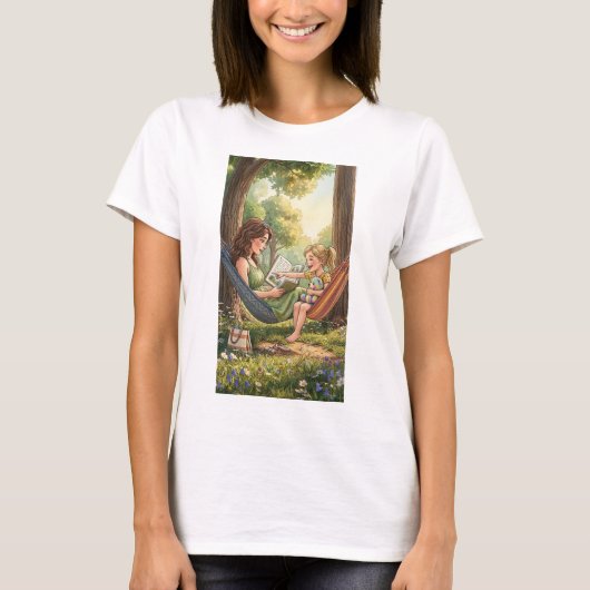公園でハンモックでおはなし会 Tシャツ (正面)