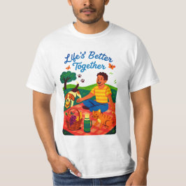 公園でピクニック ヴィンテージ ペット ラバー Tシャツ