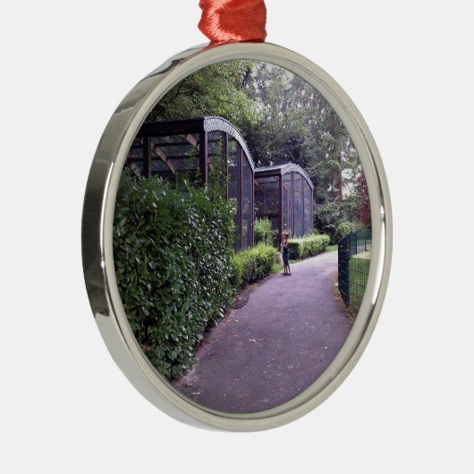 公園で2人の子供 メタルオーナメント (右)