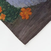 公園におもしろいを持つハッピーチキン フリースブランケット (角)