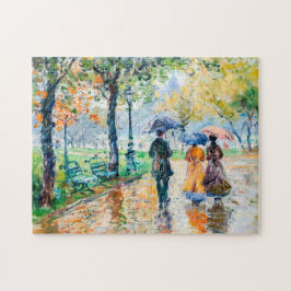 公園に傘を持った人々 ジグソーパズル