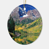 公園のあずき色の鐘White川の森林コロラド州 セラミックオーナメント (左)